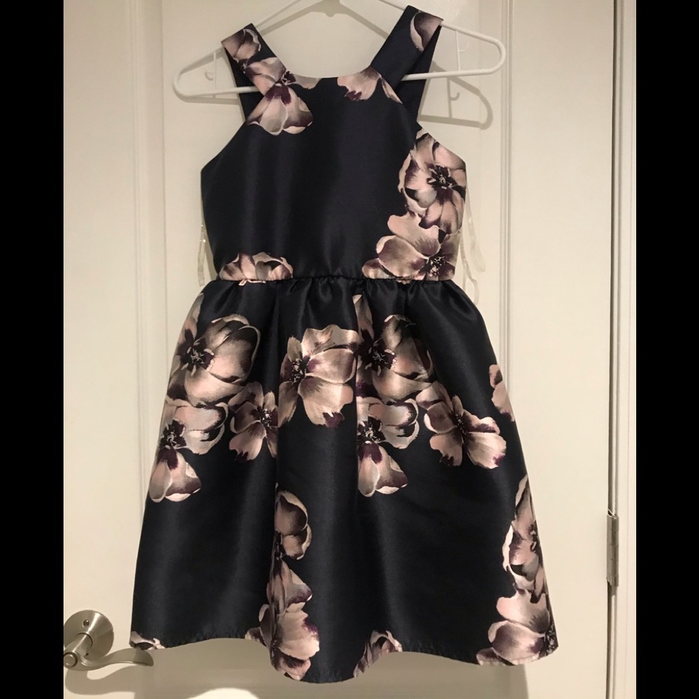 Navy Silk Material w/ gorgeous floral design